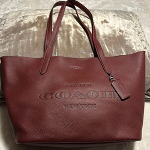 Coach Burgundy Leather Tote